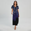 Gemini Constellation Print Short Sleeve Maxi Dress