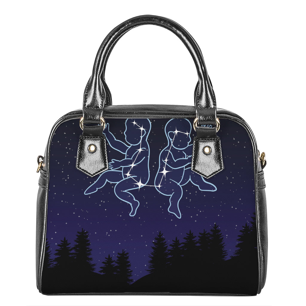 Gemini Constellation Print Shoulder Handbag