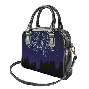 Gemini Constellation Print Shoulder Handbag