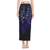 Gemini Constellation Print Side Slit Maxi Skirt