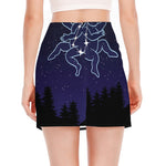 Gemini Constellation Print Side Slit Mini Skirt