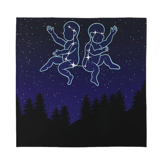 Gemini Constellation Print Silk Bandana