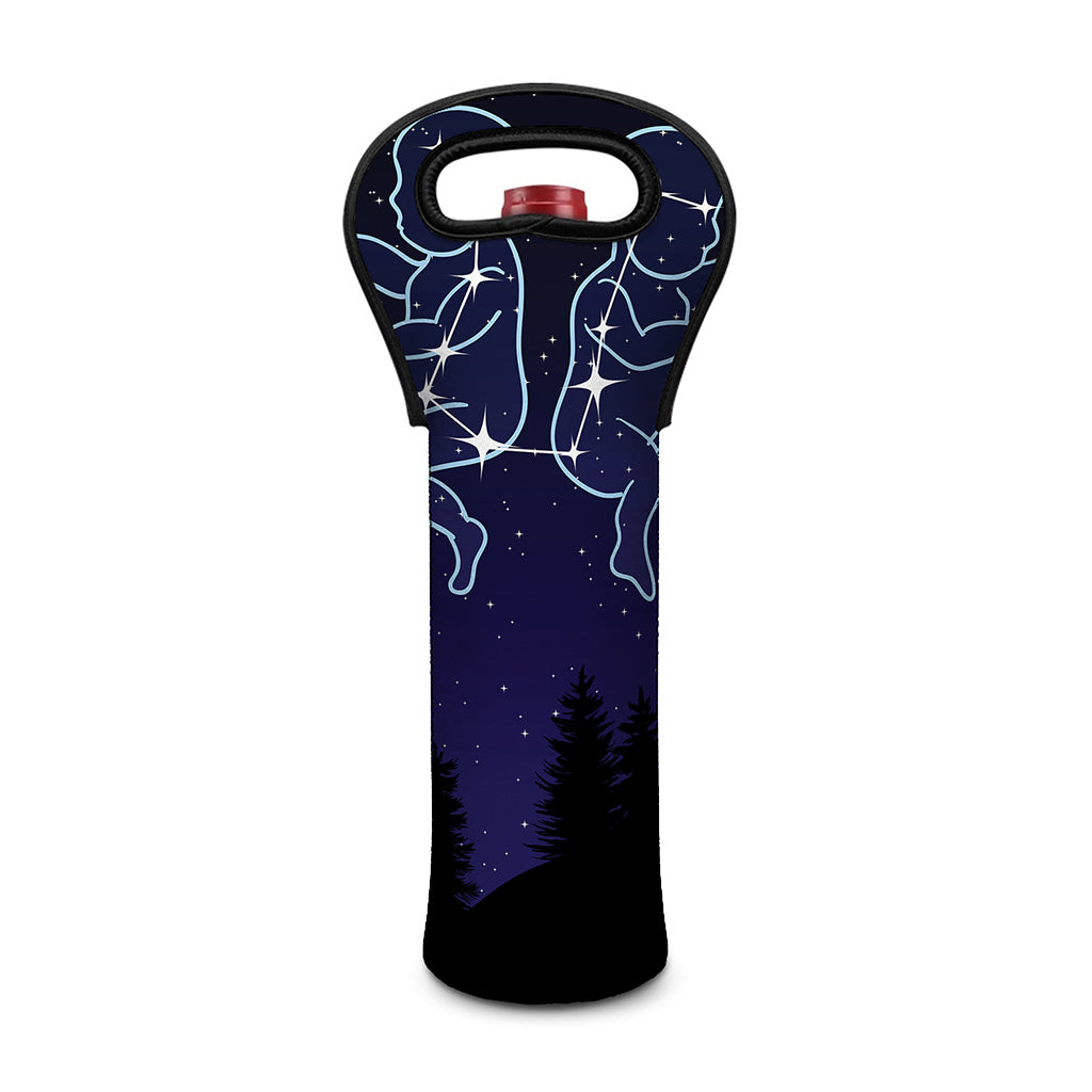 Gemini Constellation Print Single Neoprene Wine Tote