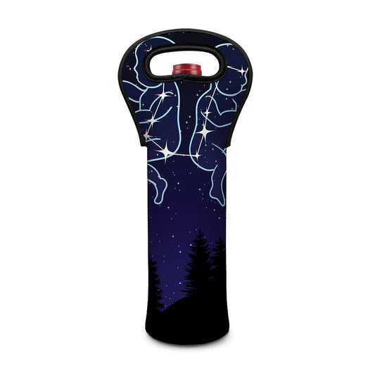 Gemini Constellation Print Single Neoprene Wine Tote