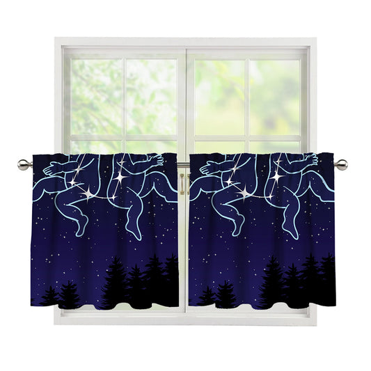 Gemini Constellation Print Tier Curtains
