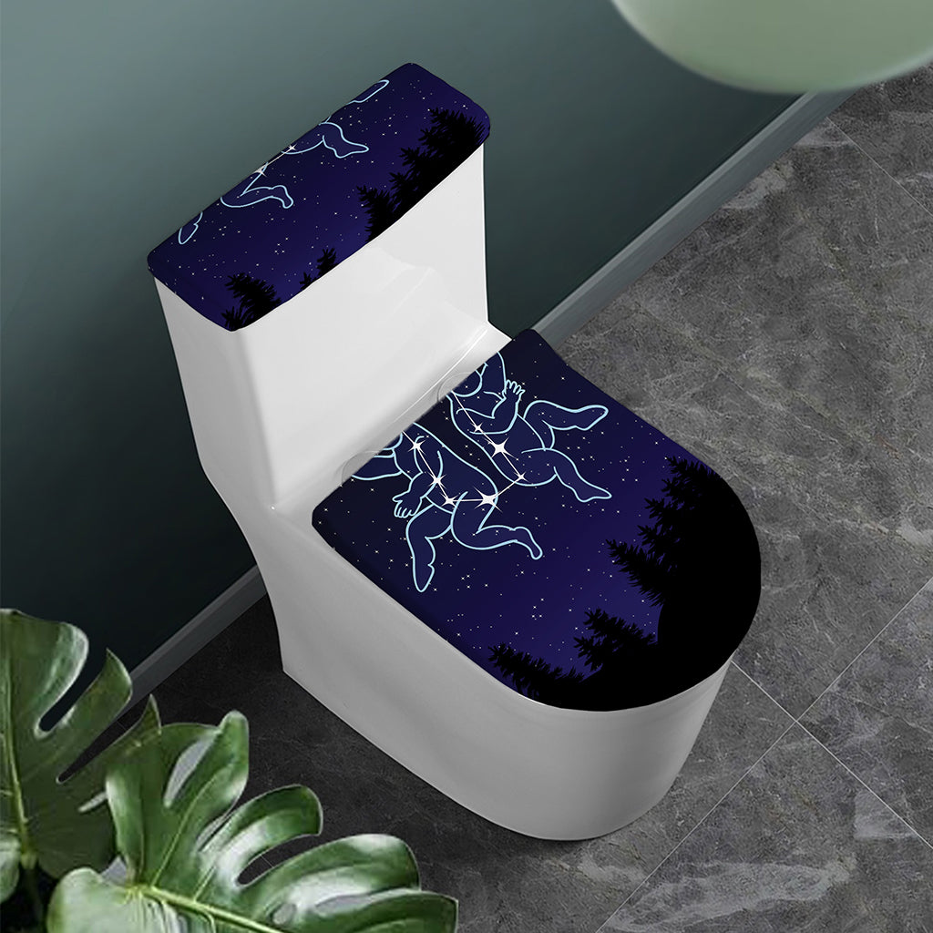 Gemini Constellation Print Toilet Lid And Tank Cover Set