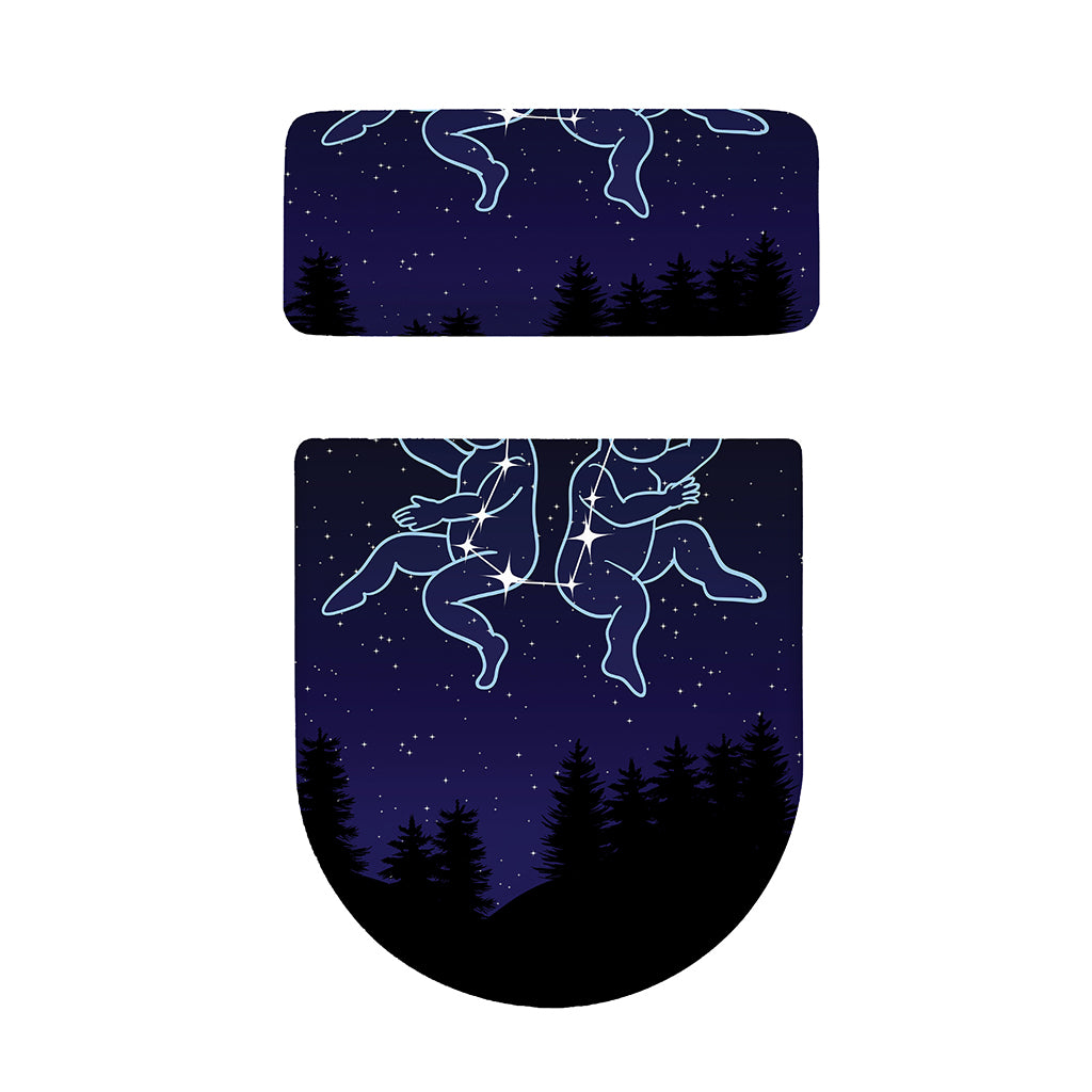 Gemini Constellation Print Toilet Lid And Tank Cover Set
