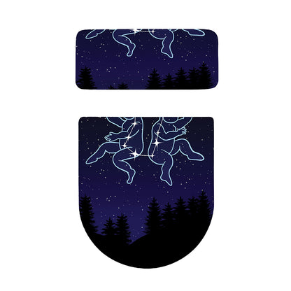 Gemini Constellation Print Toilet Lid And Tank Cover Set