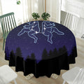 Gemini Constellation Print Waterproof Round Tablecloth