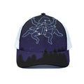 Gemini Constellation Print White Mesh Trucker Hat