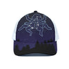 Gemini Constellation Print White Mesh Trucker Cap