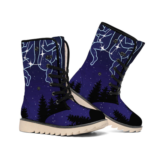 Gemini Constellation Print Winter Boots