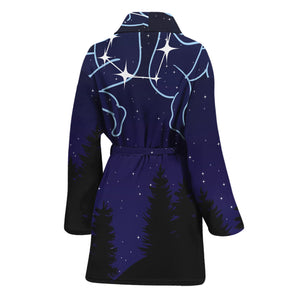 Gemini Constellation Print Women's Bathrobe