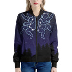 Gemini Constellation Print Women's Bomber Jacket