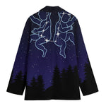 Gemini Constellation Print Women's Cotton Blazer