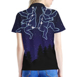 Gemini Constellation Print Women's Polo Shirt