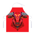 Geometric Bull Skull Print Adjustable Apron