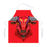 Geometric Bull Skull Print Adjustable Apron