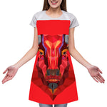 Geometric Bull Skull Print Adjustable Apron