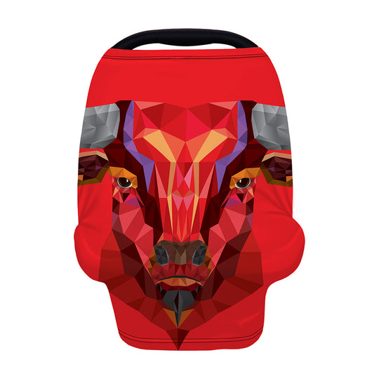 Geometric Bull Skull Print Baby Seat Cover