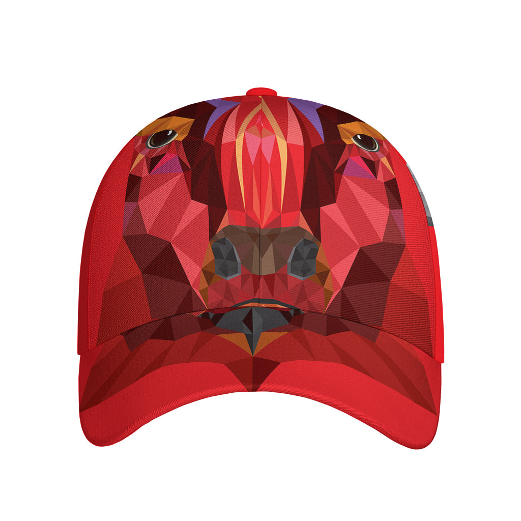 Geometric Bull Skull Print Baseball Cap
