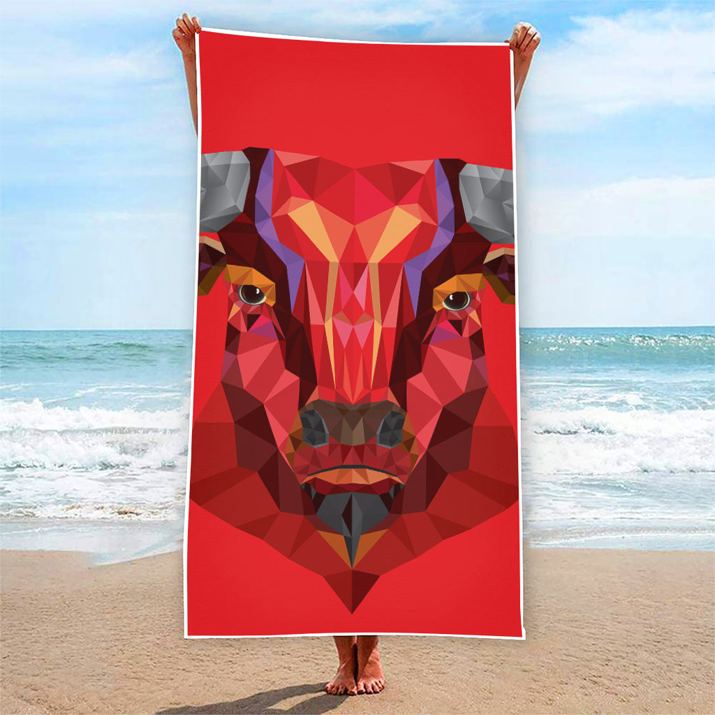 Geometric Bull Skull Print Beach Towel