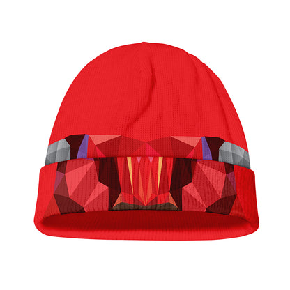 Geometric Bull Skull Print Beanie