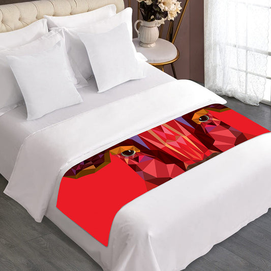 Geometric Bull Skull Print Bed Runner