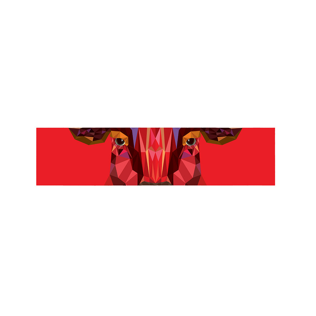 Geometric Bull Skull Print Bed Runner