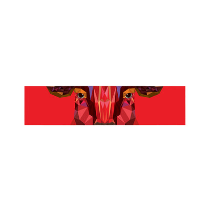 Geometric Bull Skull Print Bed Runner