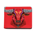 Geometric Bull Skull Print Bifold Wallet