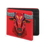 Geometric Bull Skull Print Bifold Wallet