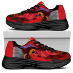 Geometric Bull Skull Print Black Chunky Shoes