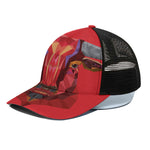 Geometric Bull Skull Print Black Mesh Trucker Cap