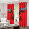 Geometric Bull Skull Print Blackout Grommet Curtains