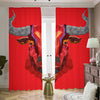 Geometric Bull Skull Print Blackout Pencil Pleat Curtains