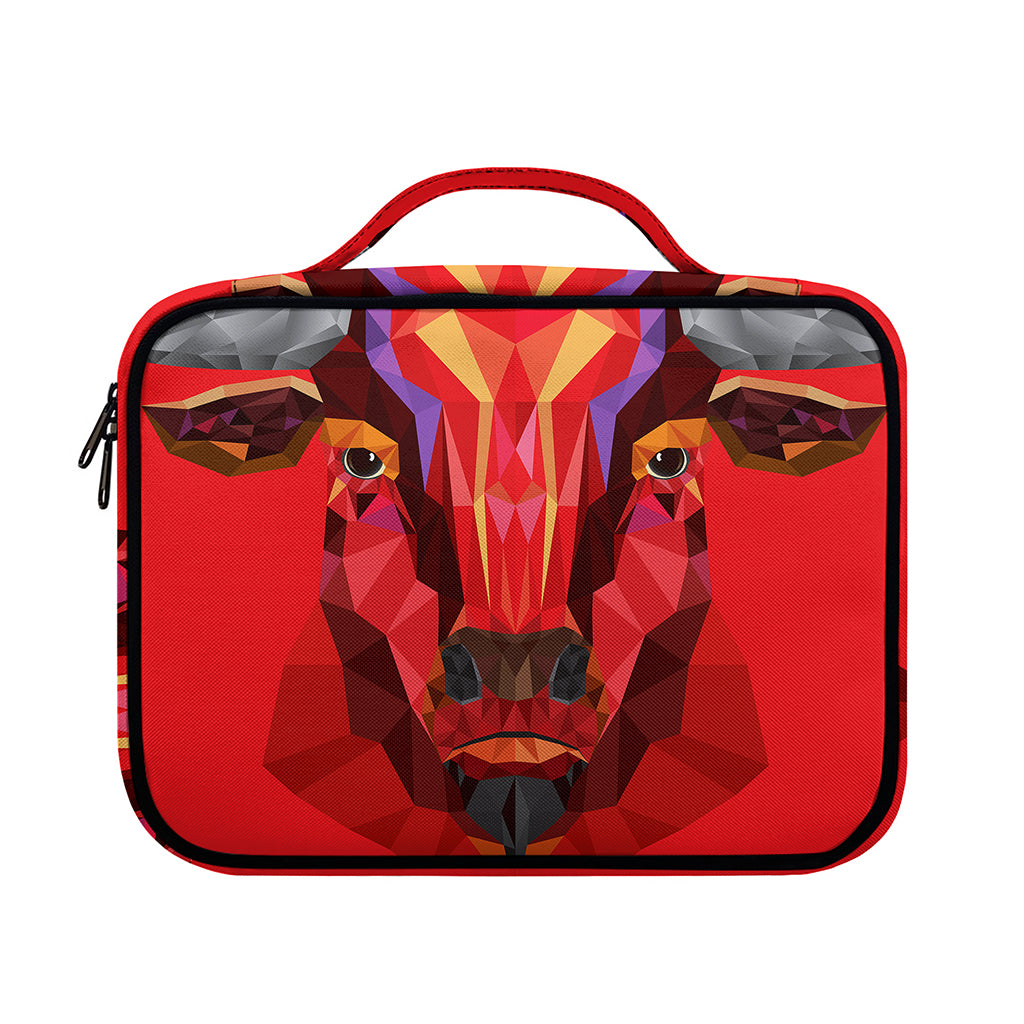 Geometric Bull Skull Print Briefcase Bible Bag