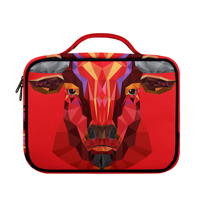 Geometric Bull Skull Print Briefcase Bible Bag