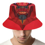 Geometric Bull Skull Print Bucket Hat