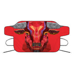 Geometric Bull Skull Print Car Windshield Snow Cover
