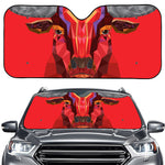 Geometric Bull Skull Print Car Windshield Sun Shade