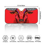 Geometric Bull Skull Print Car Windshield Sun Shade