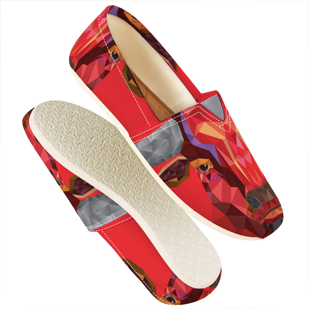 Geometric Bull Skull Print Casual Shoes