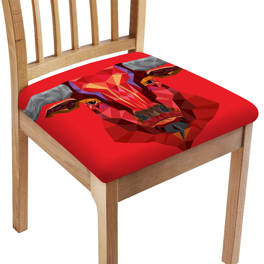 Geometric Bull Skull Print Chair Cushion Cover