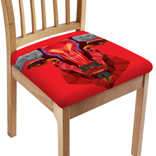 Geometric Bull Skull Print Chair Cushion Cover