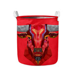 Geometric Bull Skull Print Collapsible Laundry Basket