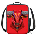 Geometric Bull Skull Print Crossbody Lunch Bag