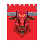 Geometric Bull Skull Print Curtain