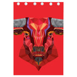 Geometric Bull Skull Print Curtain
