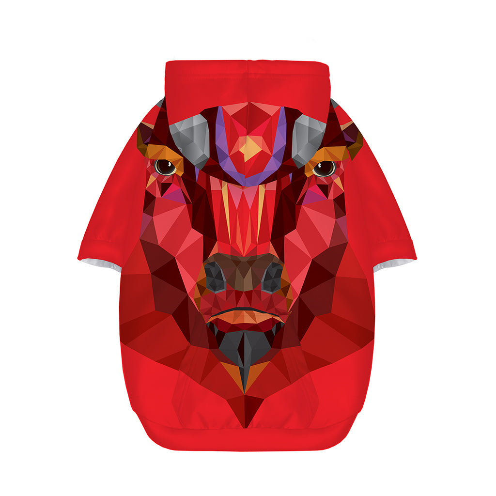 Geometric Bull Skull Print Dog Zip Up Hoodie